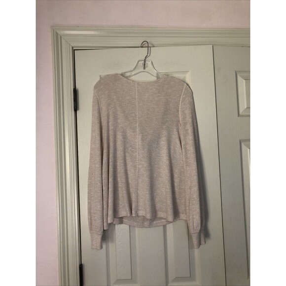 Free People Palmer Draped Metallic Long Sleeve Knit Top Womens Size Med sweater - Picture 6 of 7
